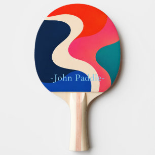 Retro golfslag abstract aangepaste naam pingpongba tafeltennisbatje