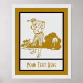 Retro golfspel deco sjabloon poster (Voorkant)
