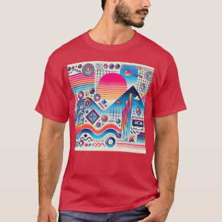Retro golven 70s 80s 90s esthetisch ontwerp grappi t-shirt