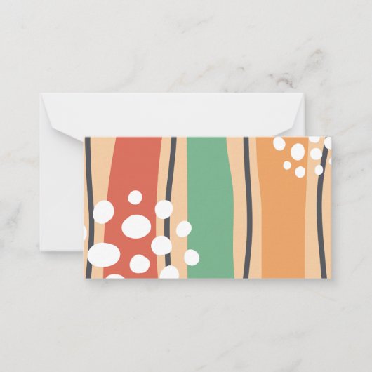 Retro golven abstracte kunst, boho line design notitiekaartje (Voorkant)