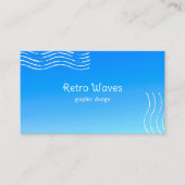 Retro golven -blauwe gradiënt visitekaartje (Voorkant)