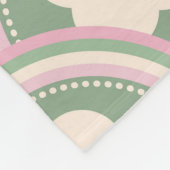 Retro golven en bloemen roze en groen fleece deken (Hoek)