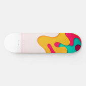 Retro golven gekleurde lagen persoonlijk skateboard (Horizontaal)