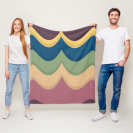 Retro golven pastel fleece deken