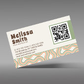 Retro Golvend Abstract Aangepaste QR Code Visitekaartje