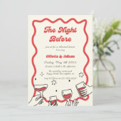 Retro golvend de avond voor repetitie diner kaart (Staand voorkant)