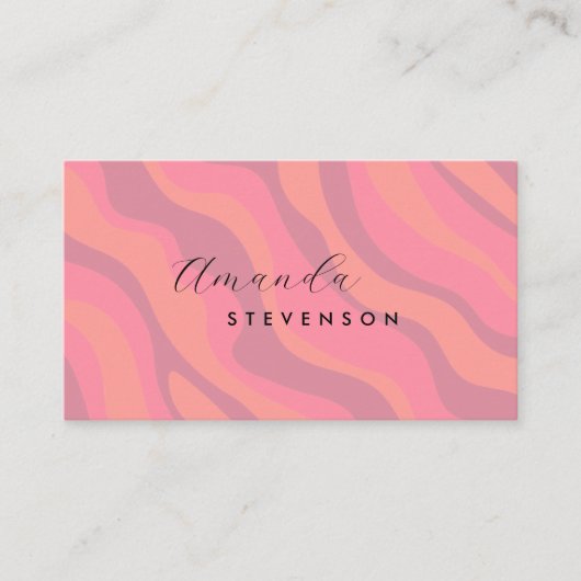 Retro golvend patroon visitekaartje (Voorkant)