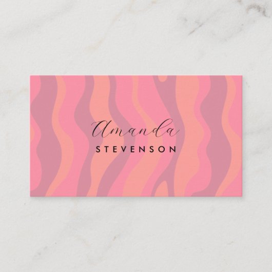 Retro golvend patroon visitekaartje (Voorkant)