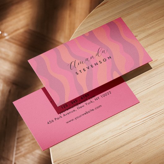 Retro golvend patroon visitekaartje