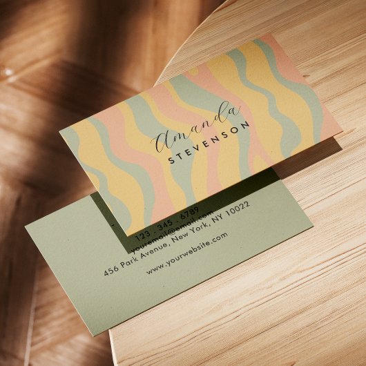 Retro golvend patroon visitekaartje