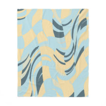 Retro golvende babyblauw en botergele Deense paste