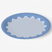 Retro golvende curve rand blauw papieren bordje (Gekanteld)