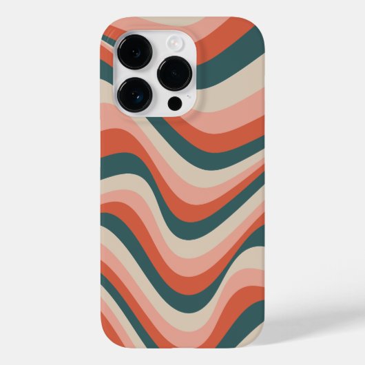 Retro golvende kleurrijke streep groovy patroon Case-Mate iPhone case (Achterkant)