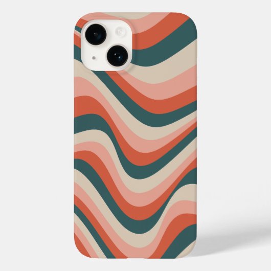 Retro golvende kleurrijke streep groovy patroon Case-Mate iPhone case (Achterkant)