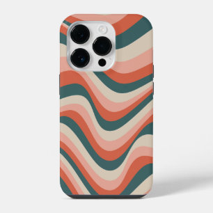 Retro golvende kleurrijke streep groovy patroon iPhone 14 plus hoesje