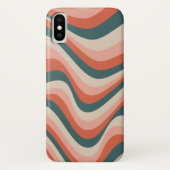 Retro golvende kleurrijke streep patroon Case-Mate iPhone case (Achterkant)