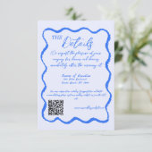 Retro golvende kronkel handgeschreven bruiloft det informatiekaartje (Staand voorkant)