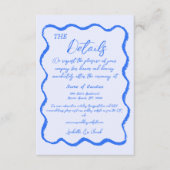 Retro golvende kronkel handgeschreven bruiloft det informatiekaartje (Voorkant)