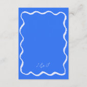 Retro golvende kronkel handgeschreven bruiloft det informatiekaartje (Achterkant)