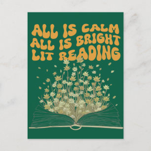 Retro golvende lettertype kerstbloemen lezen briefkaart