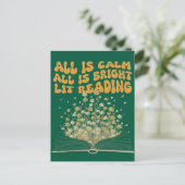 Retro golvende lettertype kerstbloemen lezen briefkaart (Staand voorkant)