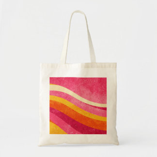 Retro golvende lijnen – Kleurrijke vintage achterg Tote Bag