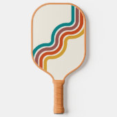 Retro golvende lijnen Schattige Monogram  Esthetis Pickleball Paddle (Voorkant)