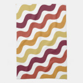 Retro golvende lijnen - Warme kleur Keuken Handdoe Theedoek (Verticaal)