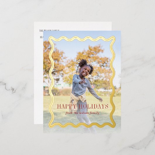 Retro golvende Lijst Feestdagen Volledige foto (Voorkant / Achterkant)