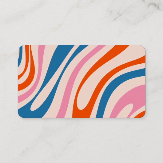 Retro golvende lussen Modern Abstract patroon met  Visitekaartje (Achterkant)