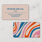 Retro golvende lussen Modern Abstract patroon met  Visitekaartje (Voorkant / Achterkant)
