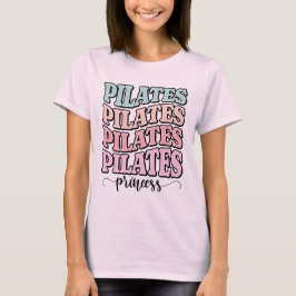 Retro golvende Pilates gestapelde typografie Paste T-shirt