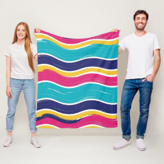 Retro golvende streep naadloos patroon fleece deken