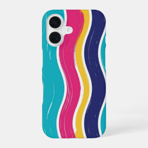 Retro golvende streep naadloos patroon iPhone 16 hoesje