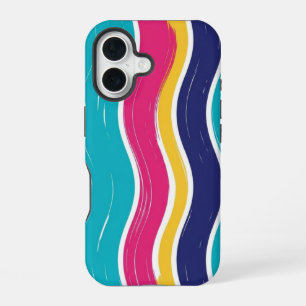 Retro golvende streep naadloos patroon iPhone 16 hoesje