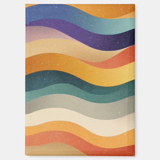 Retro golvende strepen abstract patroon magneet (Voorkant)