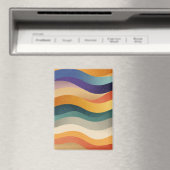 Retro golvende strepen abstract patroon magneet (Insitu (Vaatwasser))