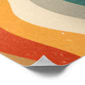 Retro golvende strepen abstract patroon poster (Hoek)