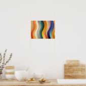 Retro golvende strepen abstract patroon poster (Keuken)