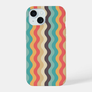 Retro golvende strepen telefoonhoesje | 70s kleurr iPhone 15 case