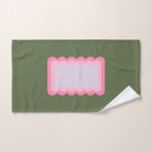 Retro golvende vorm groen en roze bad handdoek (Handdoek)