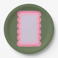Retro golvende vorm groen en roze