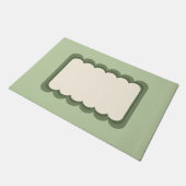 Retro golvende vorm pastel groen deurmat (Schuin)