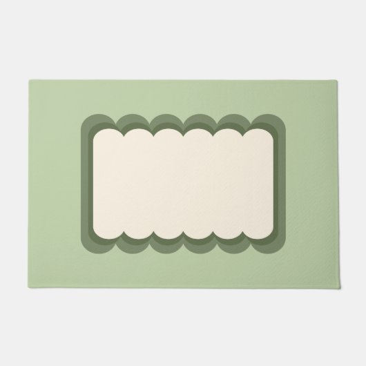 Retro golvende vorm pastel groen deurmat (Voorkant)