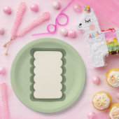 Retro golvende vorm pastel groen papieren bordje (Feest)