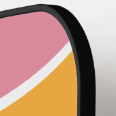 Retro golvende zonsondergang met naam pickleball paddle (Links Detail)