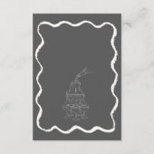 Retro Golvende Zwart Wit Handgeschreven Trouwdetai Informatiekaartje (Achterkant)