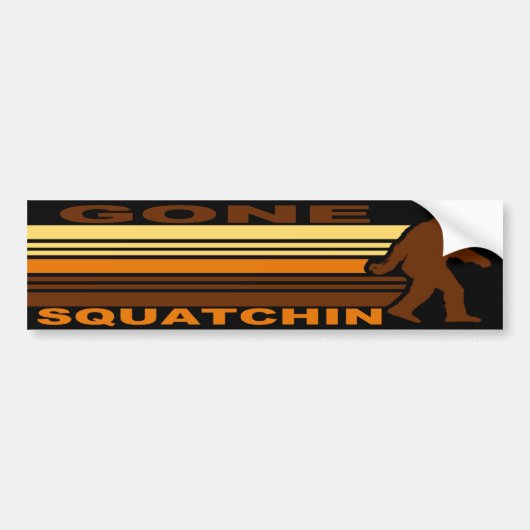 Retro Gone Squatchin Bumpersticker (Voorkant)