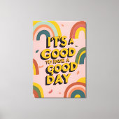 Retro "Good Day" Motivational Quote Rainbow Print (Voorkant)