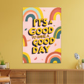 Retro "Good Day" Motivational Quote Rainbow Print (Insitu (Woonkamer))